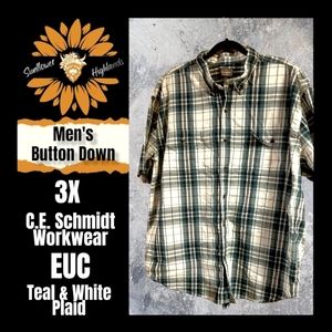 Men's Plaid Button Down, 3X, EUC